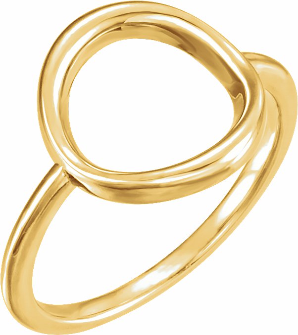 14K Yellow Circle Ring