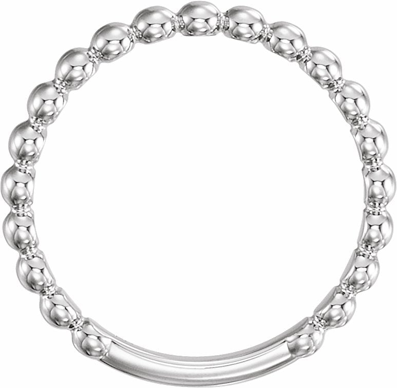14K White 2.5 mm Stackable Bead Ring