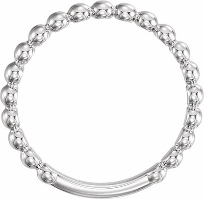 14K White 2.5 mm Stackable Bead Ring
