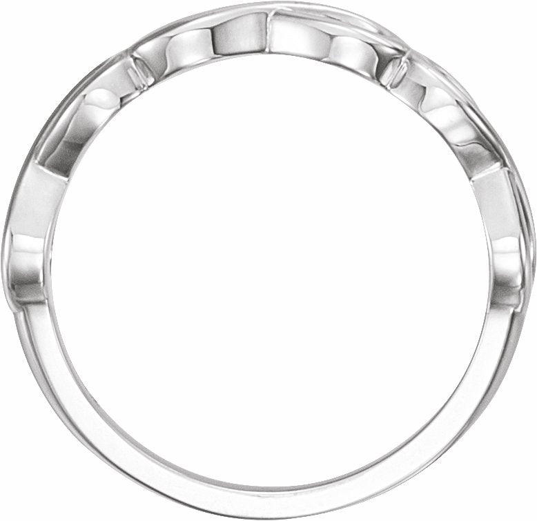 14K White Stackable Infinity-Inspired Ring