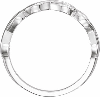 14K White Stackable Infinity-Inspired Ring