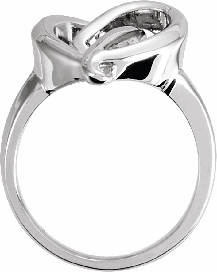 14K White 16 mm Freeform Heart Ring