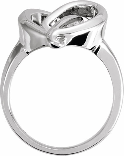 14K White 16 mm Freeform Heart Ring