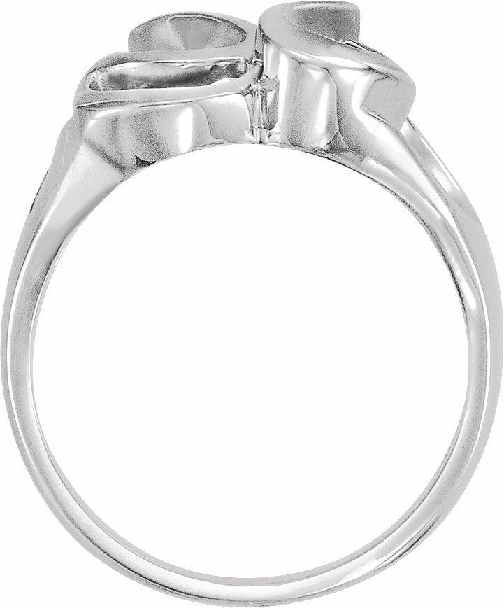 14K White Freeform Ring