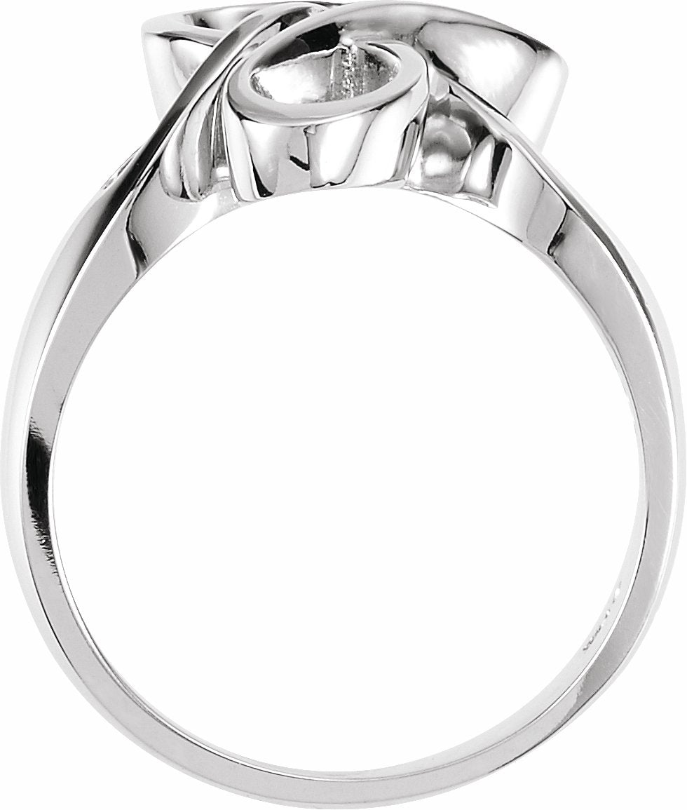 14K White Freeform Ring