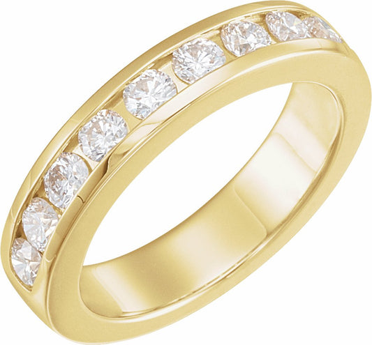 14K Yellow 1 CTW Diamond Anniversary Band