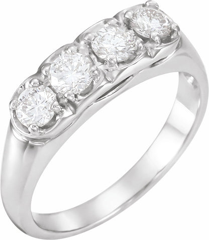 Platinum 5/8 CTW Diamond Four-Stone Anniversary Band