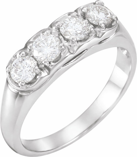 Platinum 5/8 CTW Diamond Four-Stone Anniversary Band