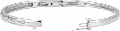 14K White 1/2 CTW Diamond Bangle Bracelet