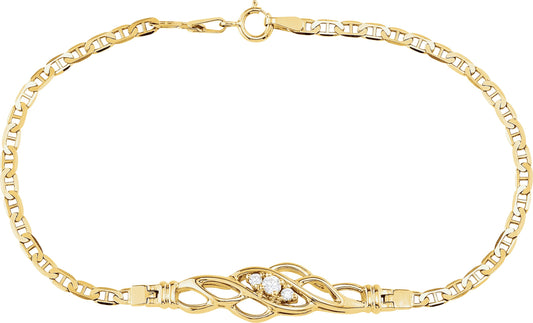 14K Yellow 1/8 CTW Diamond 7 1/2 Bracelet