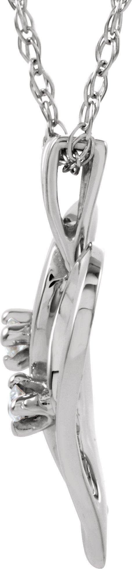 14K White .03 CTW Diamond Heart 18 Necklace