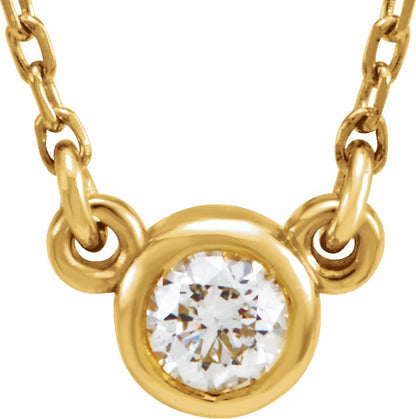 14K Yellow 1/6 CT Diamond Solitaire 18 Necklace