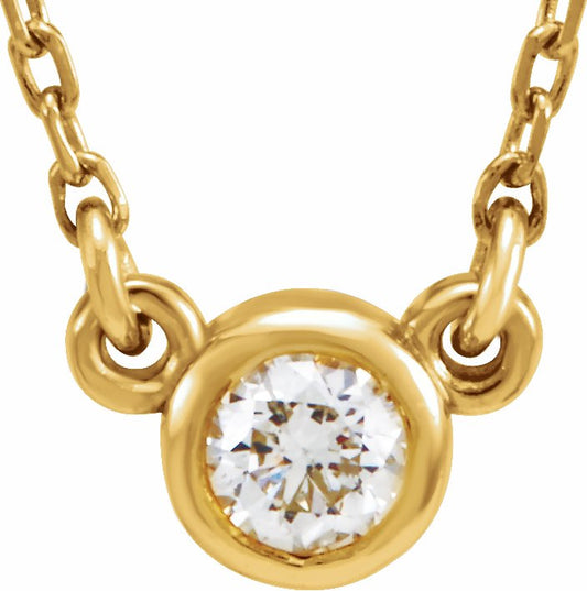 14K Yellow 1/6 CT Diamond Solitaire 18 Necklace