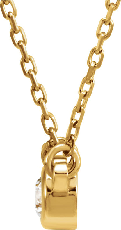 14K Yellow 1/6 CT Diamond Solitaire 18 Necklace
