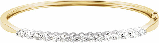 14K Yellow/White 2 1/8 CTW Diamond Bangle 7 Bracelet