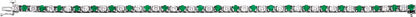 14K White Emerald & 2 1/3 CTW Diamond Line 7  Bracelet
