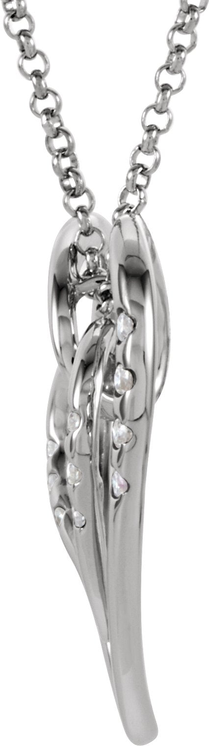 14K White 1/10 CTW Diamond Heart 18 Necklace