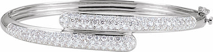 14K White 3 CTW Diamond Bangle Bracelet