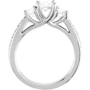 14K White 7/8 CTW Diamond Engagement Ring