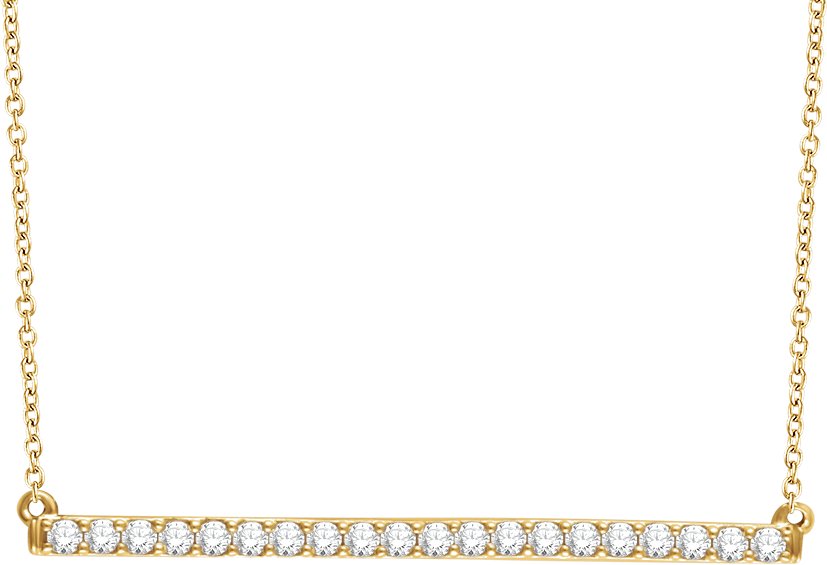 14K Yellow 1/6 CTW Diamond Bar 16-18 Necklace