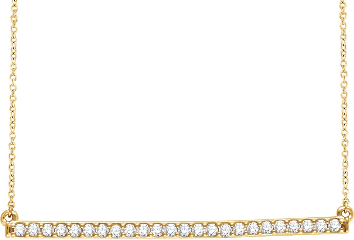 14K Yellow 1/3 CTW Diamond Bar 16-18 Necklace