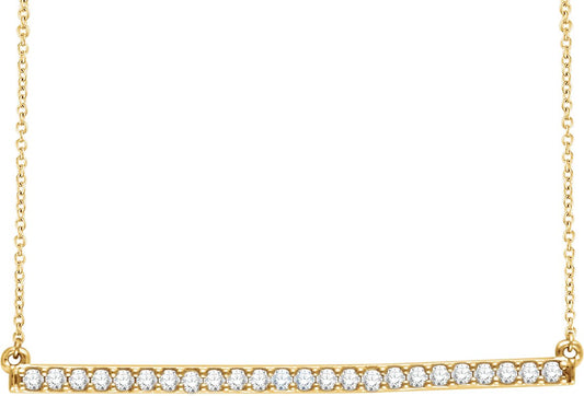 14K Yellow 1/3 CTW Diamond Bar 16-18 Necklace