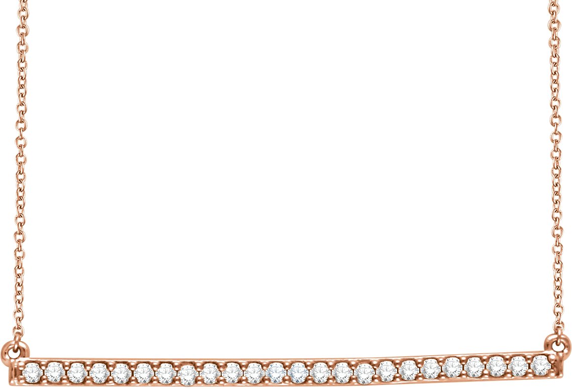 14K Rose 1/3 CTW Diamond Bar 16-18 Necklace