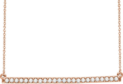 14K Rose 1/3 CTW Diamond Bar 16-18 Necklace