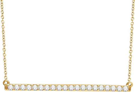 14K Yellow 1/2 CTW Diamond Bar 16-18 Necklace