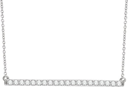 14K White 1/2 CTW Diamond Bar 16-18 Necklace