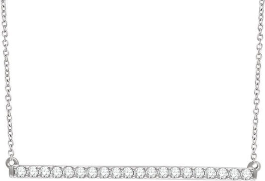 14K White 1/2 CTW Diamond Bar 16-18 Necklace