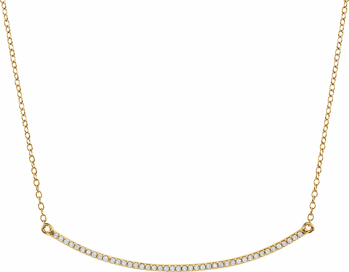14K Yellow 1/6 CTW Diamond Bar 16-18 Necklace