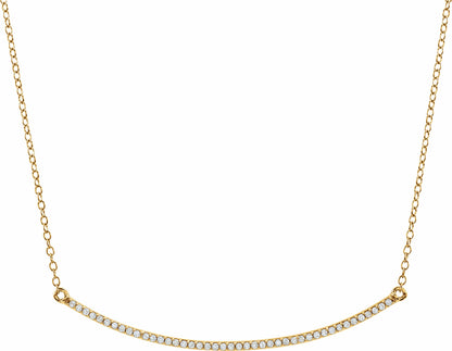 14K Yellow 1/6 CTW Diamond Bar 16-18 Necklace