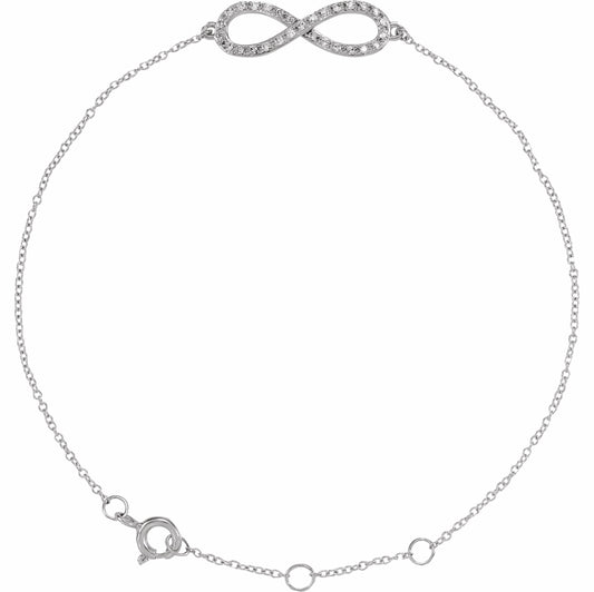 14K White 1/6 CTW Diamond Infinity-Inspired 8 Bracelet