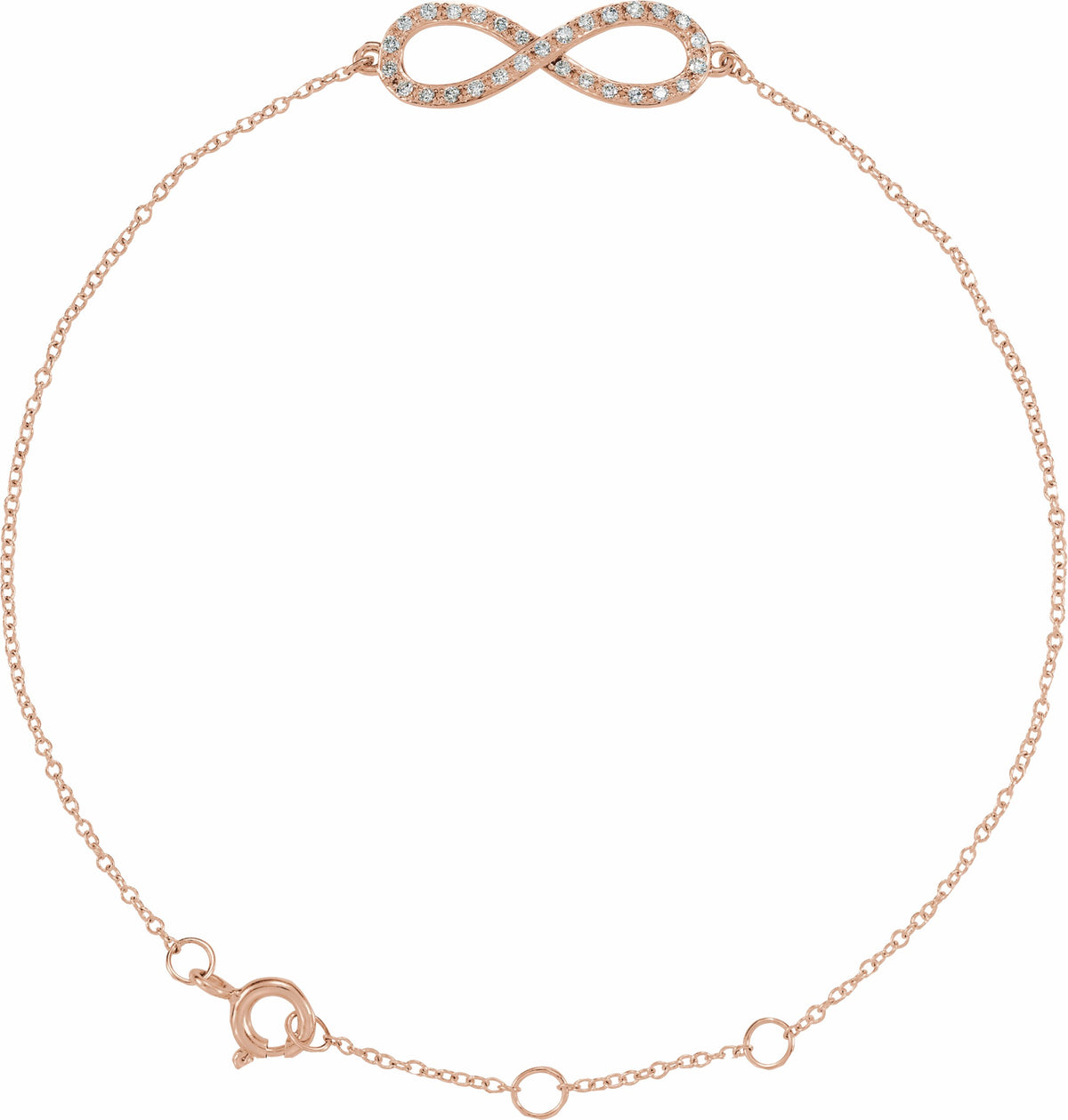 14K Rose 1/6 CTW Diamond Infinity-Inspired 8 Bracelet