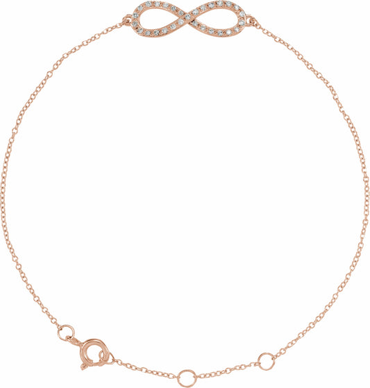 14K Rose 1/6 CTW Diamond Infinity-Inspired 8 Bracelet