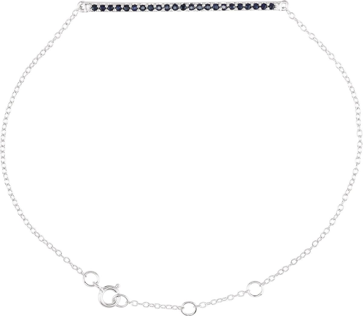 14K White Blue Sapphire 8 Bracelet