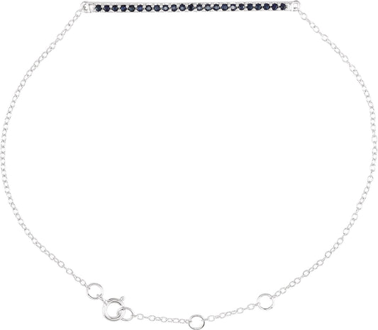 14K White Blue Sapphire 8 Bracelet