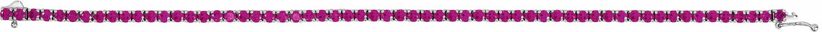 14K White Lab-Grown Ruby Line 7.25 Bracelet