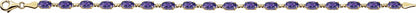14K Yellow Amethyst 7.25 Bracelet