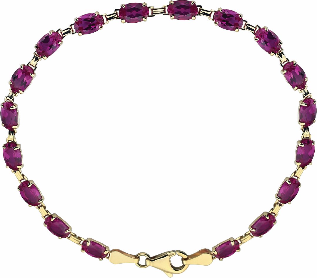 14K Yellow Lab-Grown Ruby 7.25 Bracelet