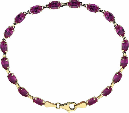 14K Yellow Lab-Grown Ruby 7.25 Bracelet