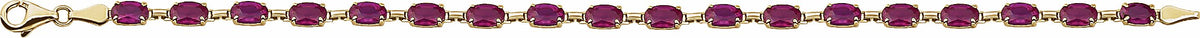 14K Yellow Lab-Grown Ruby 7.25 Bracelet