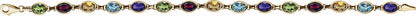 14K Yellow Multi-Gemstone Line 7 Bracelet