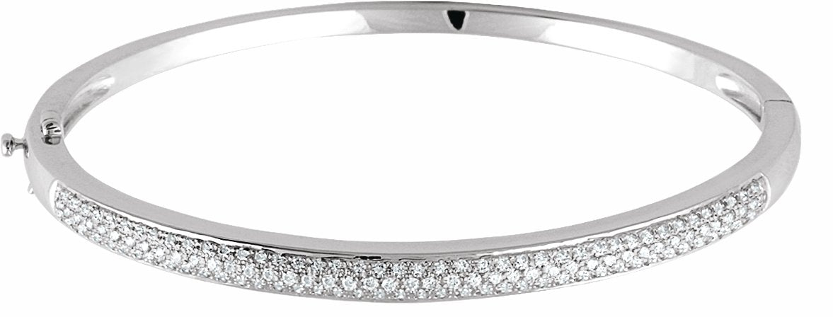 14K White 1 CTW Diamond Pave' Bracelet