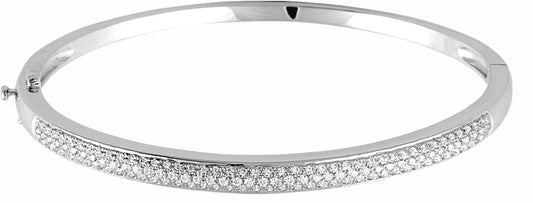 14K White 1 CTW Diamond Pave' Bracelet
