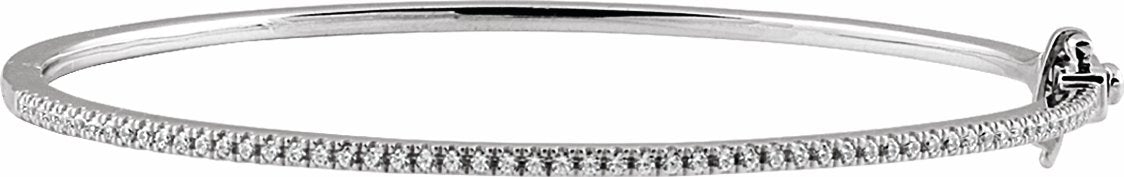 14K White 1/2 CTW Diamond Pave 7 Bracelet