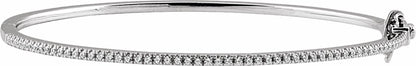 14K White 1/2 CTW Diamond Pave 7 Bracelet