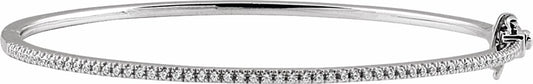 14K White 1/2 CTW Diamond Pave 7 Bracelet
