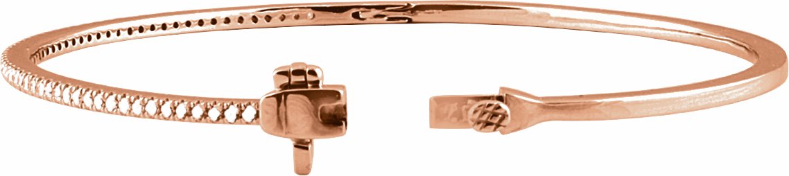 14K Rose 1/2 CTW Diamond Pave 7 Bracelet